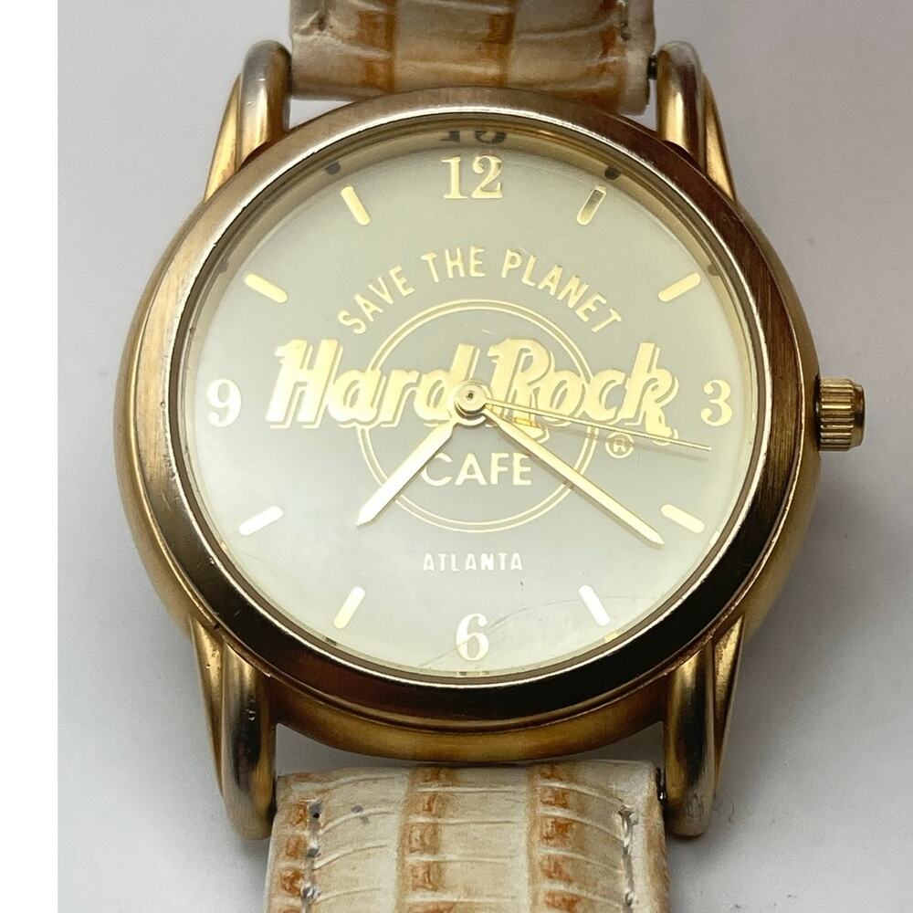 Fossil Hard Rock Cafe Atlanta Unisex Watch 34mm - Fresh Battery -Adjustable